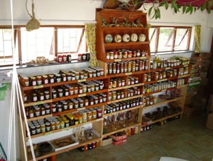 Inside farm stall